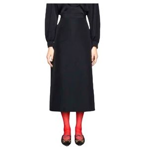 GUCCI Runway Faille Skirt With Side Slits